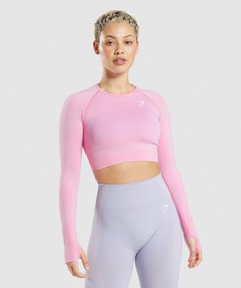 Dámské Oříznuté Topy Gymshark Vital Seamless 2.0 Růžové | CZ 3724LIS